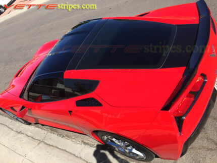 Torch red C7 Corvette stingray blackout cross bar and rear