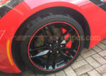 C7 Corvette wheel with red pinstripe
