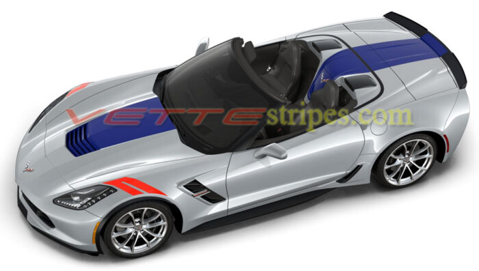 C7 corvette grand sport convertible center stripes