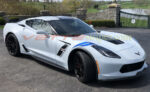 Matrix grey C7 Corvette grand sport with 3M 1080 gloss carbon flash center stripes