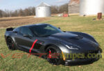Walkins Glen Gray C7 corvette Z06 with C7R side stripes and optional red pinstripe