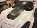White C7 Corvette Z06 with shark gray stinger stripe
