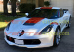 White C7 Corvette grand sport with matching red OEM center stripes