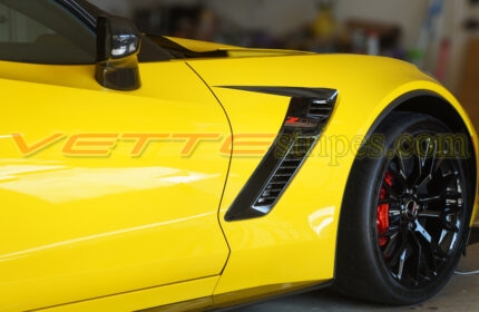 Yellow C7 Z06 with 3M 1080 gloss carbon flash side spears