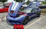 Admiral Blue C7 grand sport with blade silver and red JE stripes