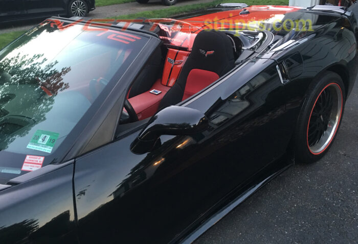 Black C6 Corvette convertible with red GM full racing 2