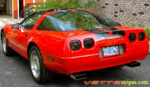 Red C4 Corvette with black CE1 stripe