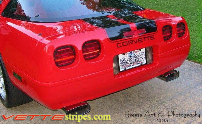Red C4 Corvette with black CE1 stripe