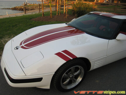 C4 Corvette with maple red GS fender hash mark stripe