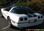White C4 Corvette with metallic black and gunmetal CE stripes