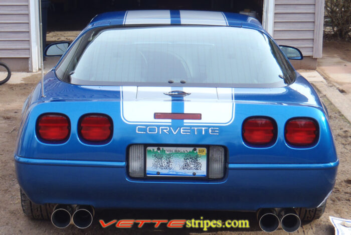C4 Corvette with metallic silver CE1 stripe