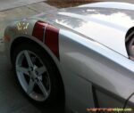 C6 Corvette Grand Sport fender hash marks stripe in maple red and black