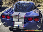 Lemans Blue C6 Corvette with metallic gunmetal and red full length racing stripe 3
