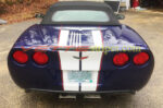 C6 Corvette Lemans Blue with white and red full length racing stripe 3 and custom jake for the rear