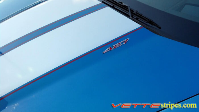 Jet stream blue C6 Corvette Z06 Grand Sport with silver and red ME1 stripe
