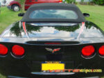 C6 Corvette Z06 Grand Sport red and silver hood spear stripe with rear option