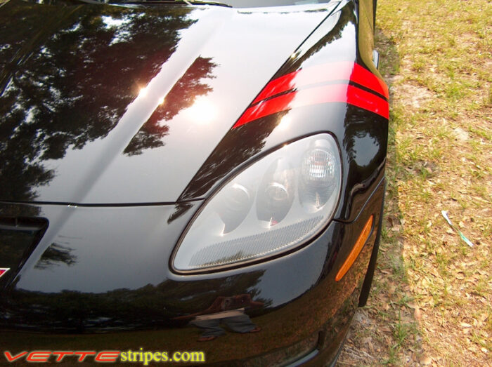 C6 Corvette Z06 Grand Sport red fender hash mark stripe