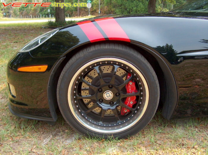 C6 Corvette Z06 Grand Sport red fender hash mark stripe