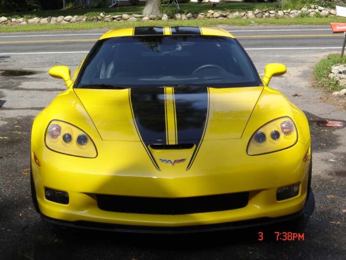 C6 Corvette Z06 Grand Sport yellow with black ME1 stripes