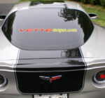 machine silver C6 Corvette Z06 with gloss black ME3 stripe and optional back rear bumper stripes