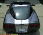 cyber gray C6 coupe with gloss blade silver GM full racing stripe 2