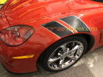 C6 Corvette grand sport fender hash mark in carbon fiber with silver border