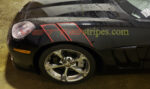 C6 Corvette grand sport fender hash mark in matte black and gloss red