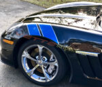 C6 Corvette grand sport fender hash marks in light metallic blue and silver