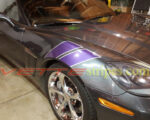C6 Corvette grand sport fender hash marks in metallic violet and silver
