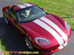 Mag red C6 Corvette with silver racing stripe 2