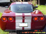 Mag red C6 Corvette with silver racing stripe 2