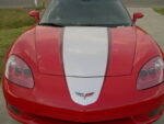 C6 Corvette with metallic silver and black ME stripes