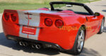 Red C6 Corvette with metallic silver GM full body racing stripe 2