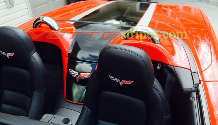 C6 corvette convertible GT1 stripes with optional inside waterfall stripes