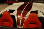 White C7 corvette stingray with crystal red GM full racing stripe