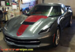 cyber gray C7 Corvette Stingray with crystal red ME2 stripe