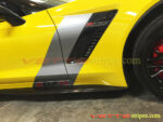 Yellow C7 Corvette Z06 with sterling silver Z07R side stripe