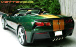 Lime green C7 corvette stingray with gloss kalahari GM full racing stripe 1