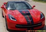 RedC7 corvette stingray with carbon flash GM full racing stripe and optional stingray logo cutout