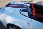 White C7 corvette stingray with crystal red GM full racing stripe