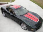 Bowling green C5 Corvette with red and silver CE commemorative stripes