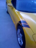 C5 Corvette GS RF fender hash marks stripe in black and red