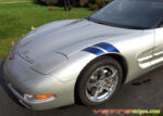 C5 Corvette Grand Sport RF fender hash mark in grand blue and gunmetal