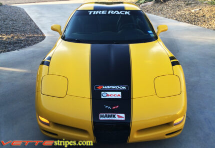 Yellow C5 Corvette black Grand Sport stripe