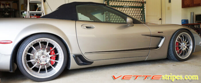 C5 Corvette black side graphic stripe style 3 with pin stripe option