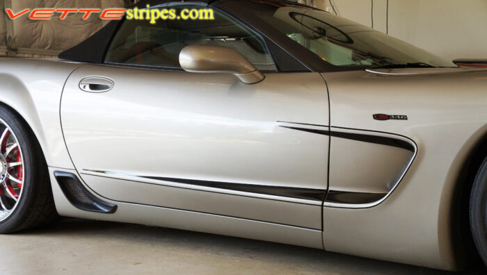 C5 Corvette black side graphic stripe style 3 with pin stripe option