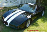 Black C5 Corvette with white full body racing stripe style 2