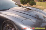 Cyber grey C5 Corvette with black hood spear stripe