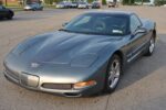 Cyber gray C5 Corvette with dark charcoal classic 1 stripes