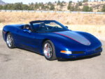 Electron blue C5 Corvette convertible with silver and red ME stripe